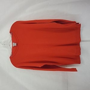 CHICO'S Orange Round Neckline Long Sleeve Sweater with a hint of Cashmere